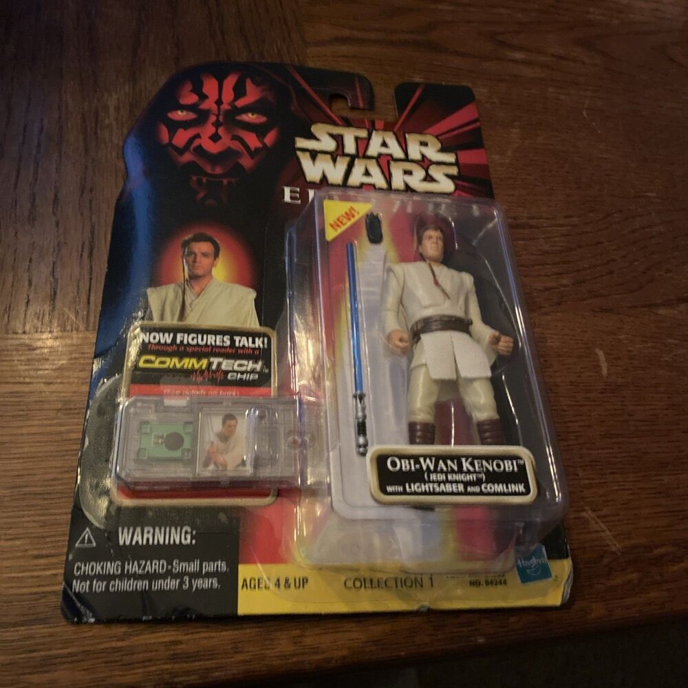 Star Wars Episode 1 Obi-Wan Kenobi Naboo Action Figure Hasbro 1999 CommTech